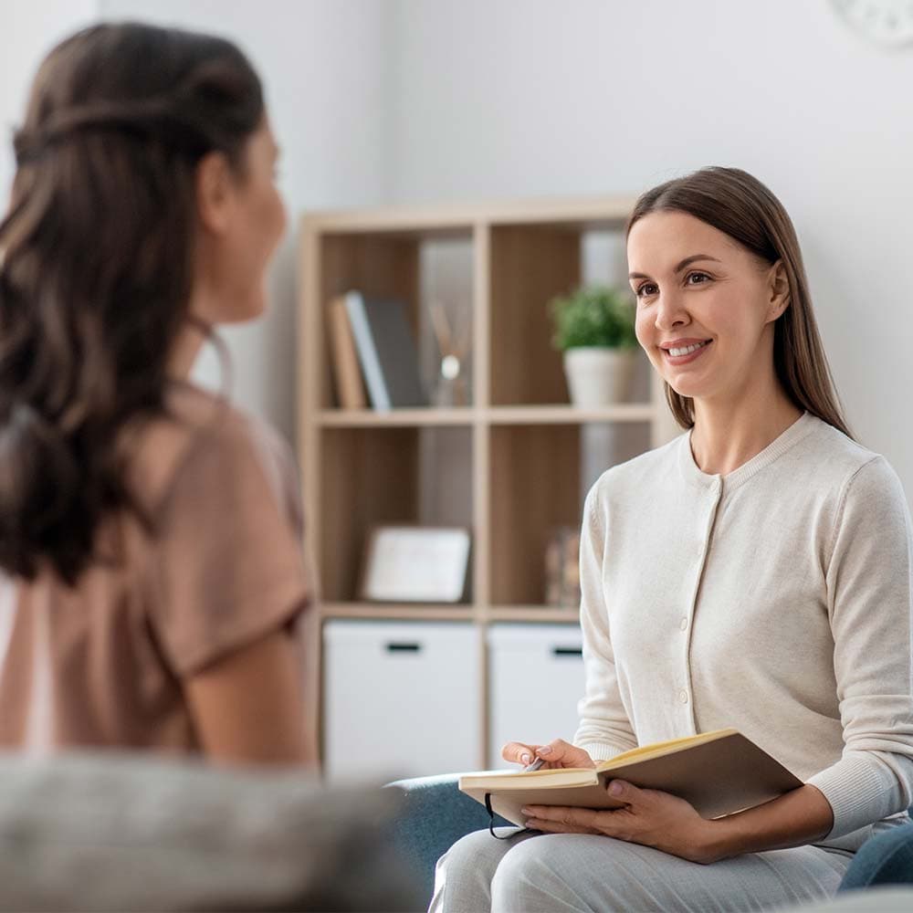 a woman attending individual DBT for addiction treatment